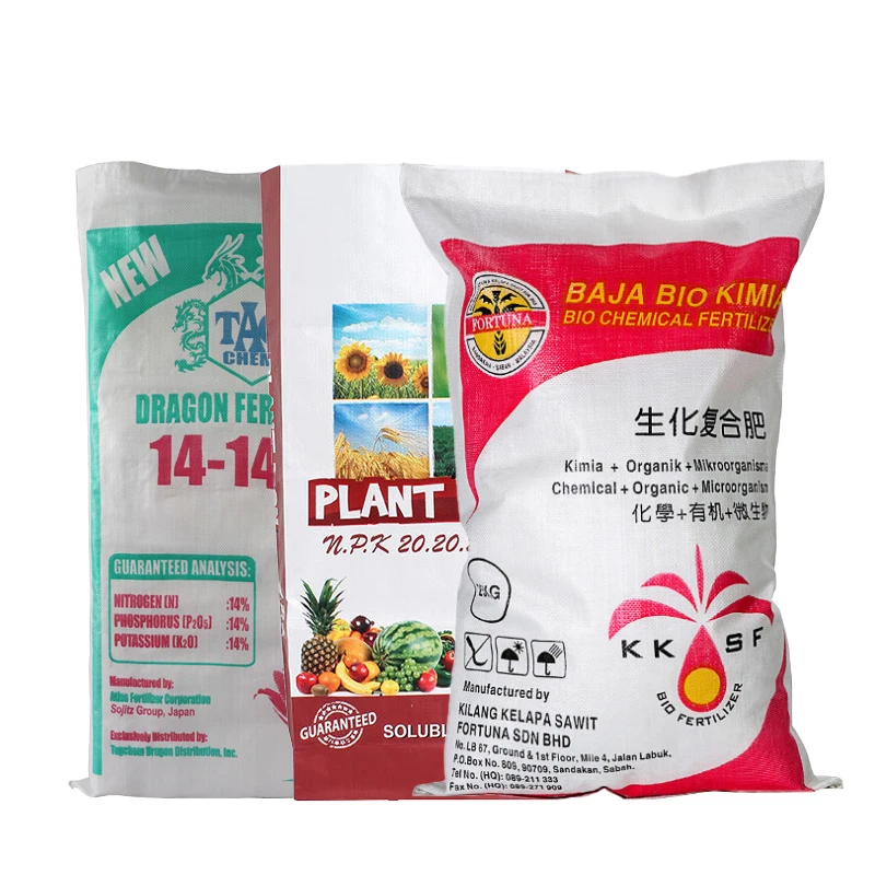 Custom Printing 25kg 50kg Laminated Organic Compost Soil Plant pp Woven 50 Kgs  Fertilizer Bag Dimensions with PE Liner