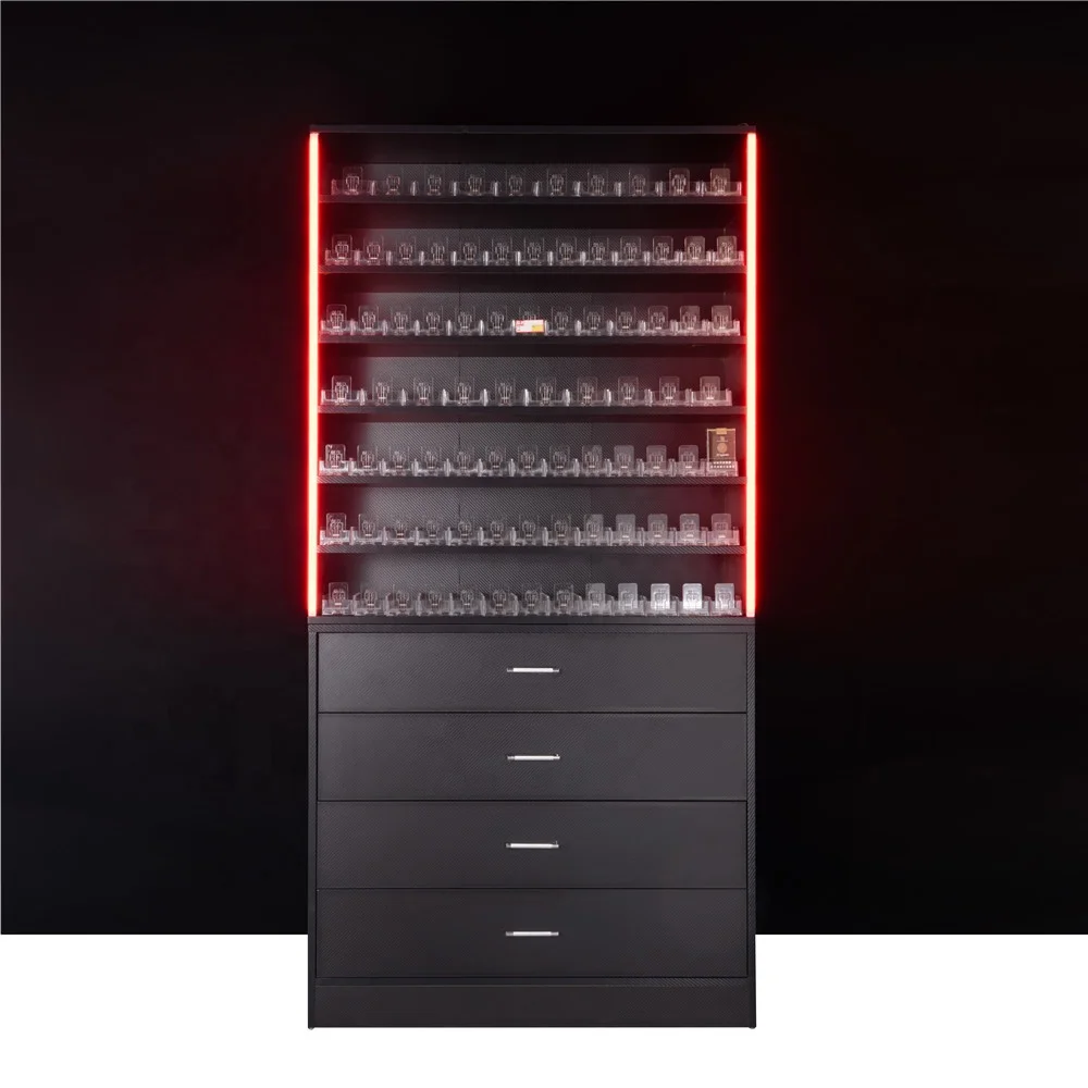 Metal Box marlboro Cigarette Display Rack Acrylic Cigarettes Racks Pusher  Mount Shop Size Led Cigarette Display Rack