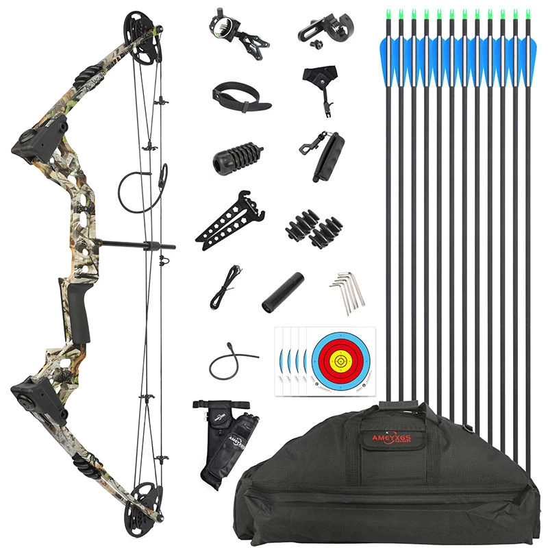 Arc à Poulies (Compound Bow) Réglable 20-70lbs HNZMDY - Kit Chasse, Droitier/gaucher