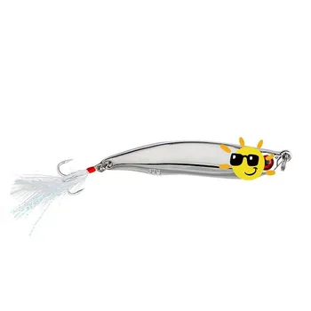 Special Remote Cast Commotion White Strip Falling Iron Plate Fake Bait Dragon Scale 80 5g Luya Fishing Gear Electroplating Hooks – Hooks – view 3