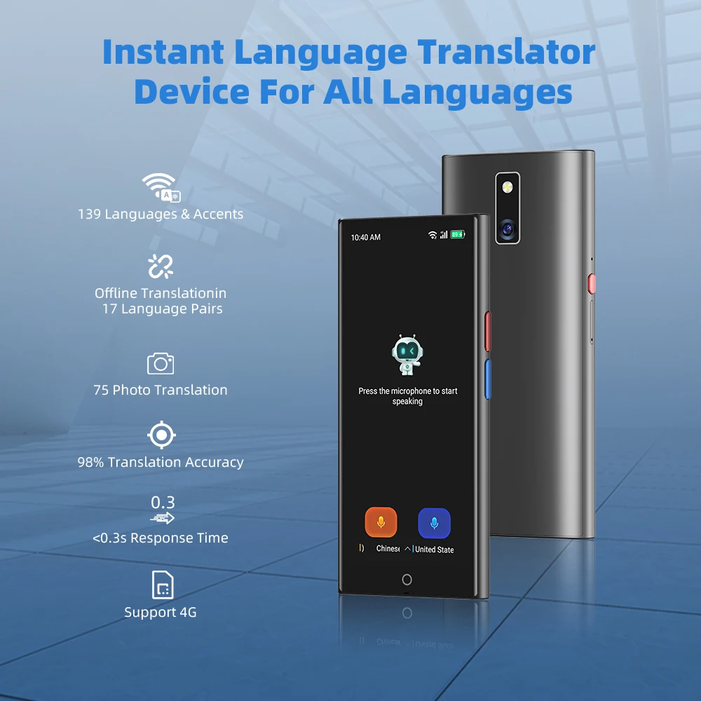 旅行用家電 VORMOR AI Translator VORMOR Smart Translator A80 - 4G Multilingual Voice Machine