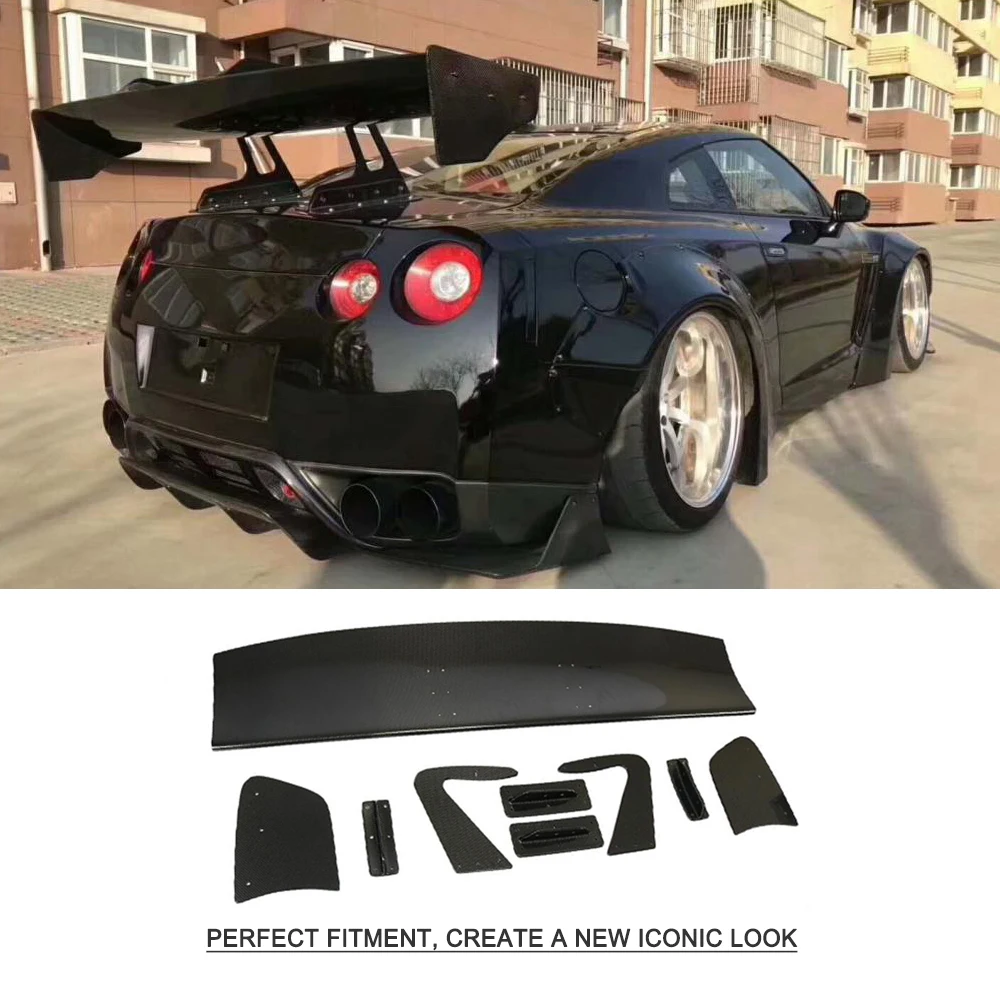 Big Barb Rear Trunk Spoiler Boot Lip for Nissan GTR Ford Mustang Toyota GT86 Subaru BRZ All Sedan Coupe Carbon Fiber / FRP