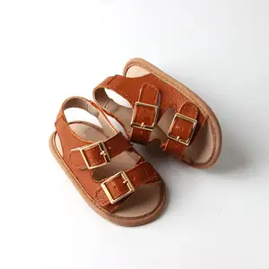 Babyhappy Stock Available 0-2 Years Old Toddler Baby Boy Sandal Summer Genuine Leather Soft Strat Walking Sandals Shoes