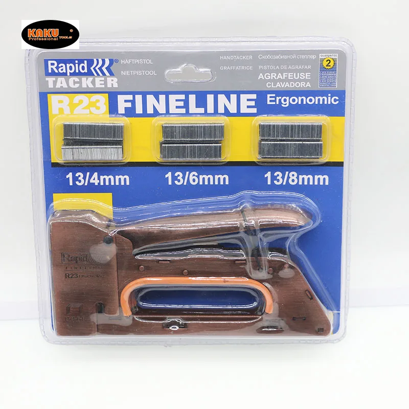 Ручной штапельный гвоздодер KAKU со скобами и гвоздями для деревянного каркаса