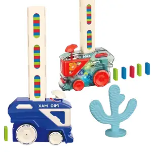 ITTL New Automatic Preschool Educational Electric Car Toy Transparent DIY Laying Train Puzzle Blocks