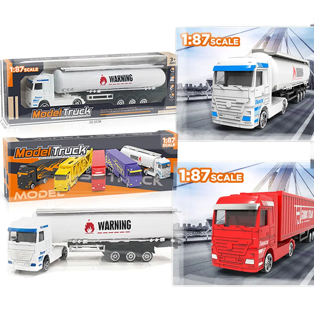 Tanker Truck Model Car Diecast Semi Toy Cars Toys For Boys Kids Gifts Blue