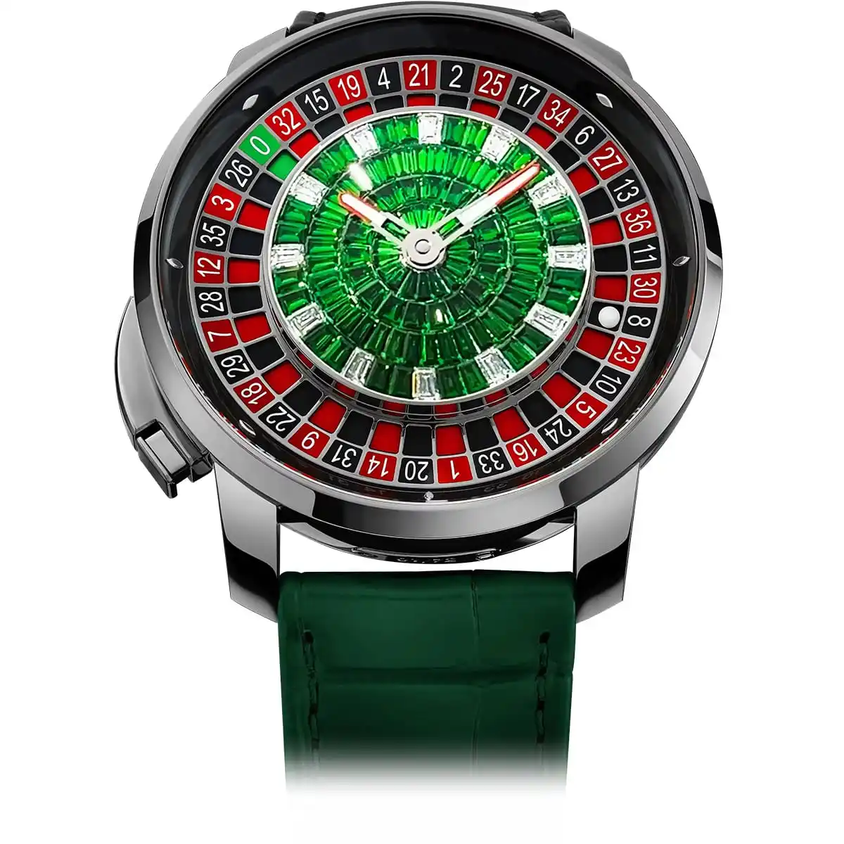 CZ DIAMOND GENUINE LEATHER CRYSTAL WATCH Technolink Genuine Dimaond Men main image 4
