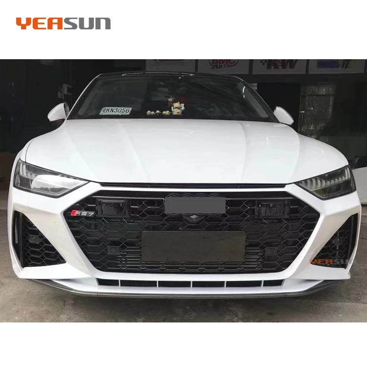 High Quality RS7 Type Front Grille with ACC for Audi A7 S7 Change to C8 RS7 Bumper Grille 2019 2020
