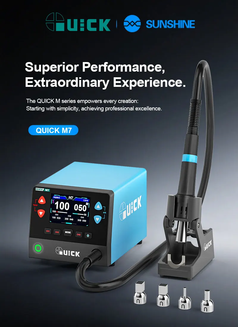 QUICK M7 1000W Smart Hot Air Desoldering Station Intelligent Digital Rework Station for Phone Motherboard BGA SMD PCB Repair