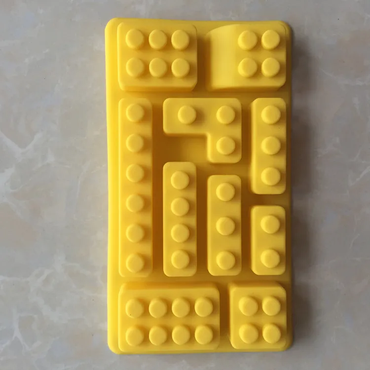 Building Block Moulds Silicone Building Brick Molds 12 Kinds of Shapes Ice Cube Candy Moulds Baking Minifigure