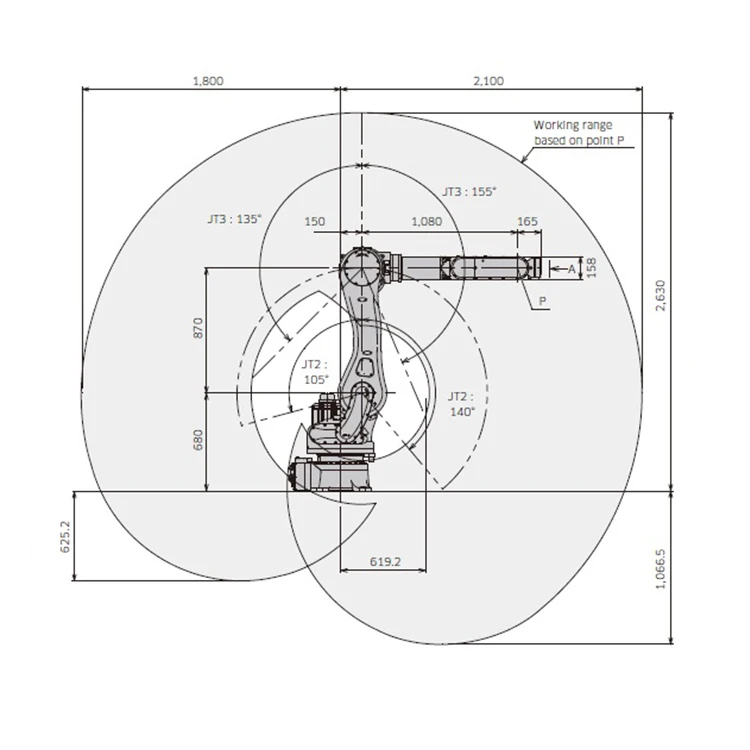 Robotic Arm Industrial Automatic Robot Payload 50kg Reach 2100mm RS050N Handing Robotic Arm for Kawasaki With Gripper