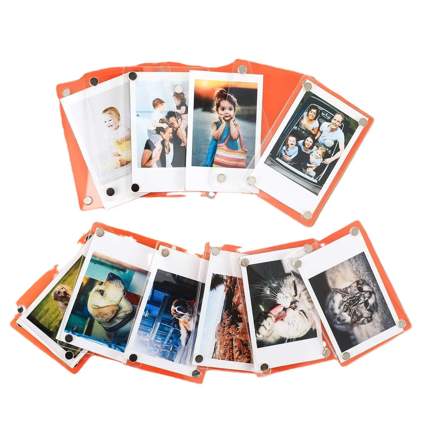 10 Cadres Photo Magnétiques Acrylique Pour Frigo - Double Face 6x9 Cm - Compatible Instax Mini, Polaroïd