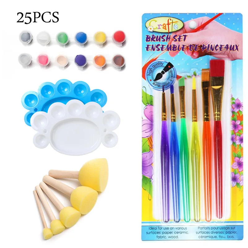 42 Pieces Sponge Drawing Shapes Paint Craft Brushes For Toddlers ...