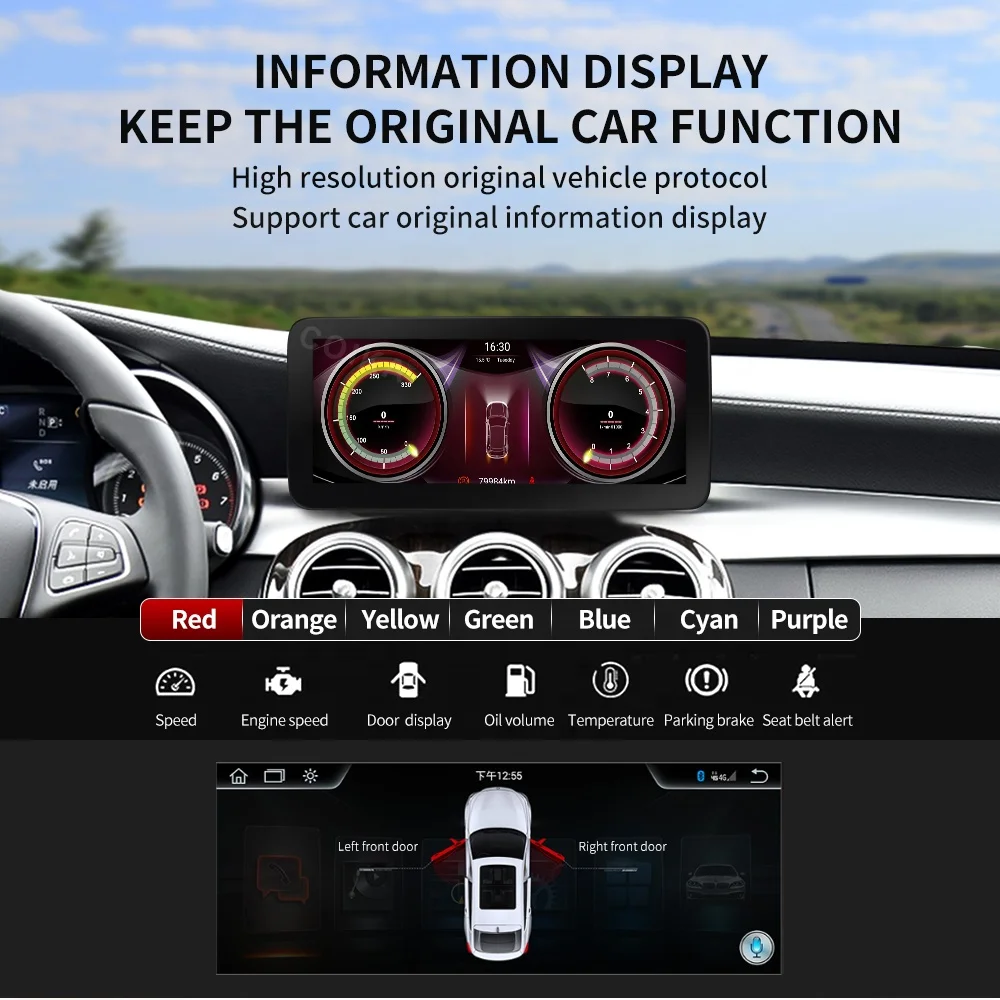 Android 12  Wireless Carplay GPS Radio BT 4G Car Full Touch Screen for Mercedes-benz a CLA GLA W176 2013-2018