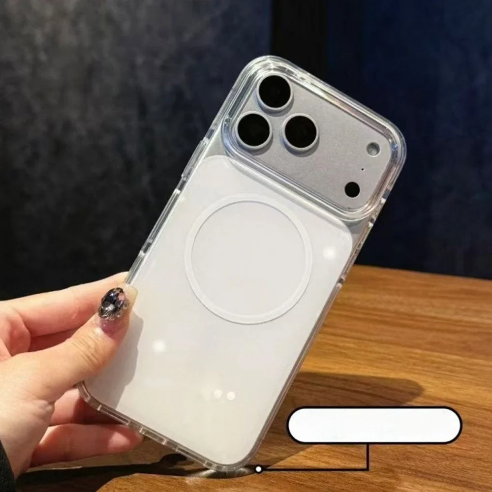 product laudtec oem clear crystal acrylic transparent colorful magnetic mobile case for apple 15 16 17 pro max-5