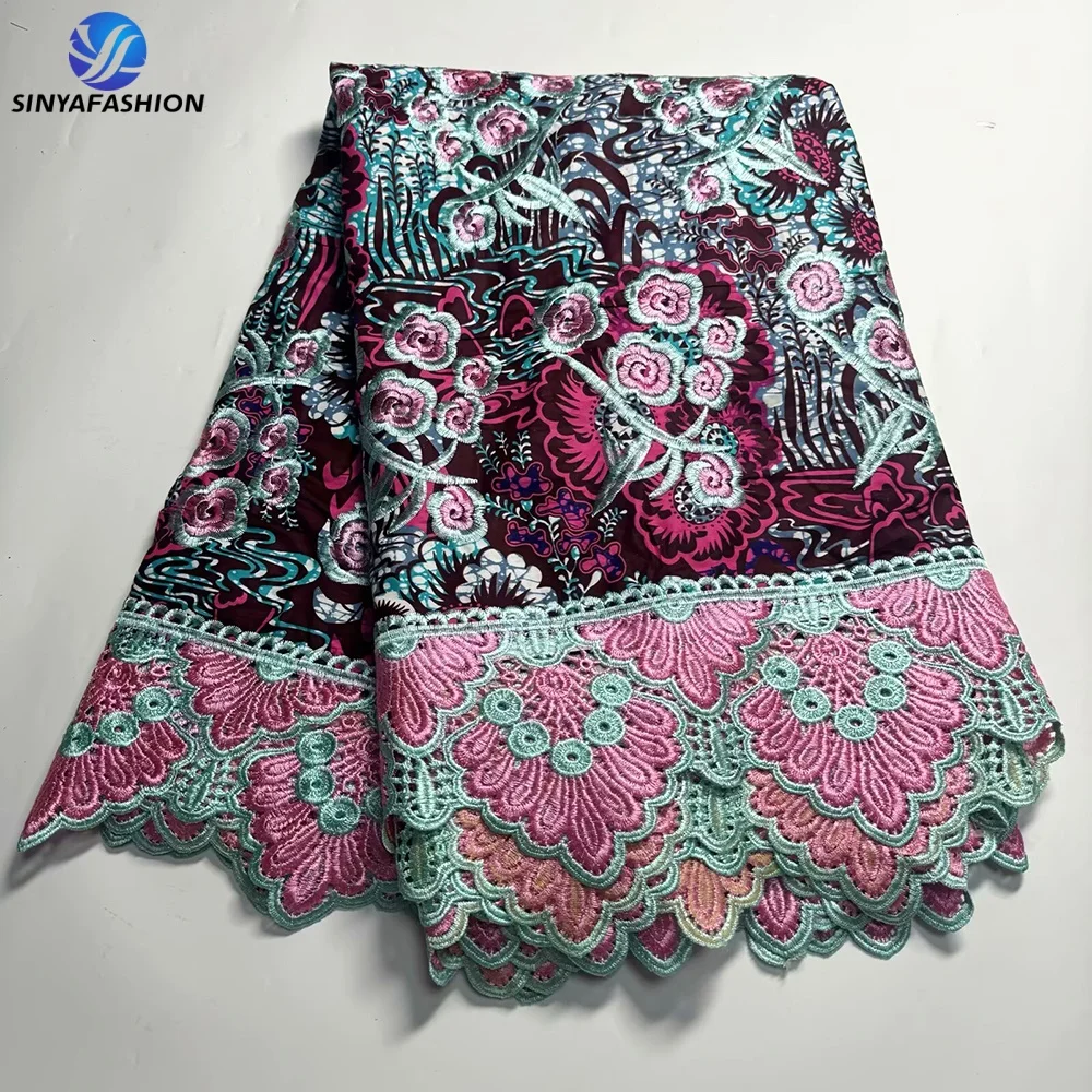 Sinya Luxury African Lace Fabrics - Soft Wax Print and Guipure