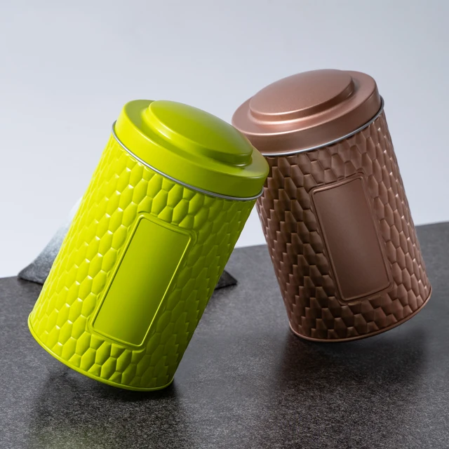 Multi-colored Bump Surface Round Metal Tinplate Tea Tin Container with Dome Lid