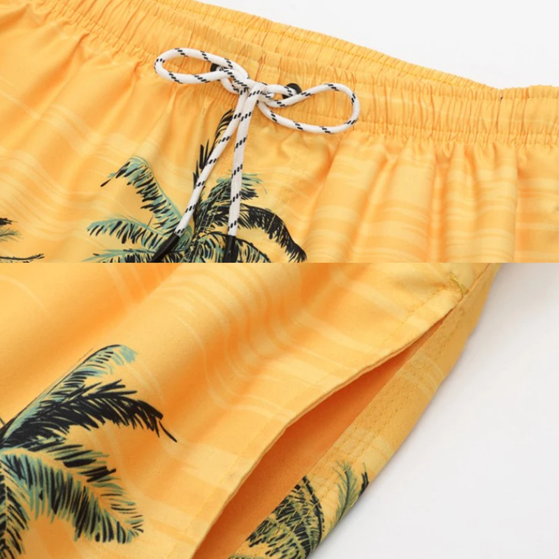 Pohodlné volné střihy, ležérní letní kraťasy s havajským potiskem, rovné pánské plážové kraťasy, velkoobchod 988_voghion.com