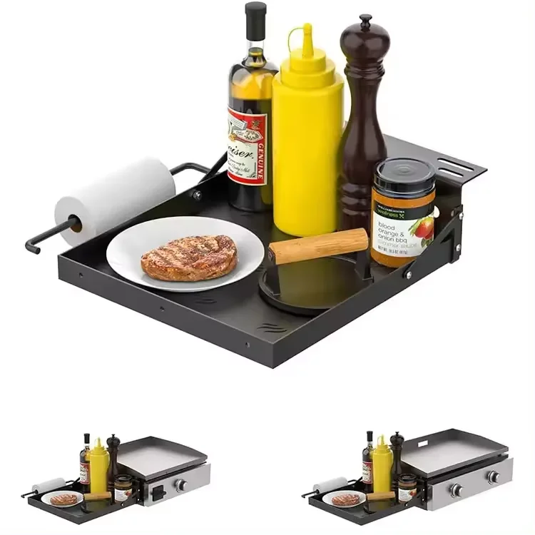 Griddle Side Shelf Tray For Blackstone 17"/ 22"/ 28" Side Grill Caddy Rack Storage Tray With