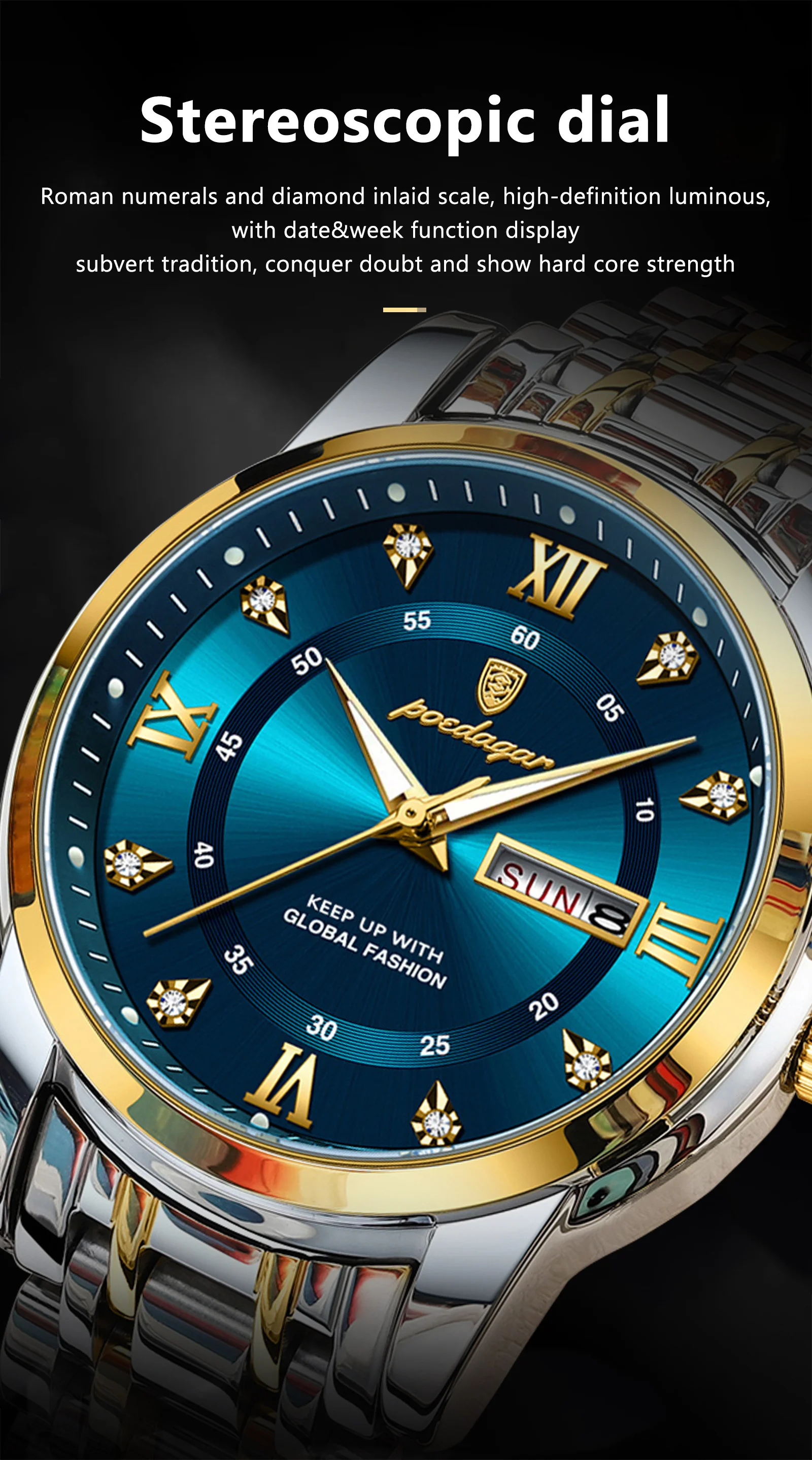 Poedagar 936 Man Quartz Wristwatch for Men Luxury Luminous Stainless Steel Montre Homme RelojesNew Business Fashion Casual Watch