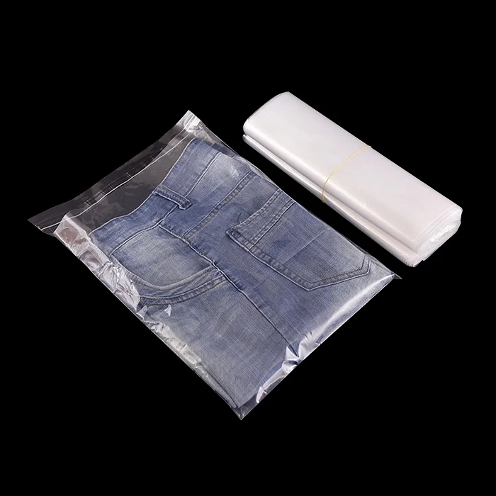 Factory transparent biodegradable clear garment bags custom logo design corn starch plastic self-adhesive bags factory