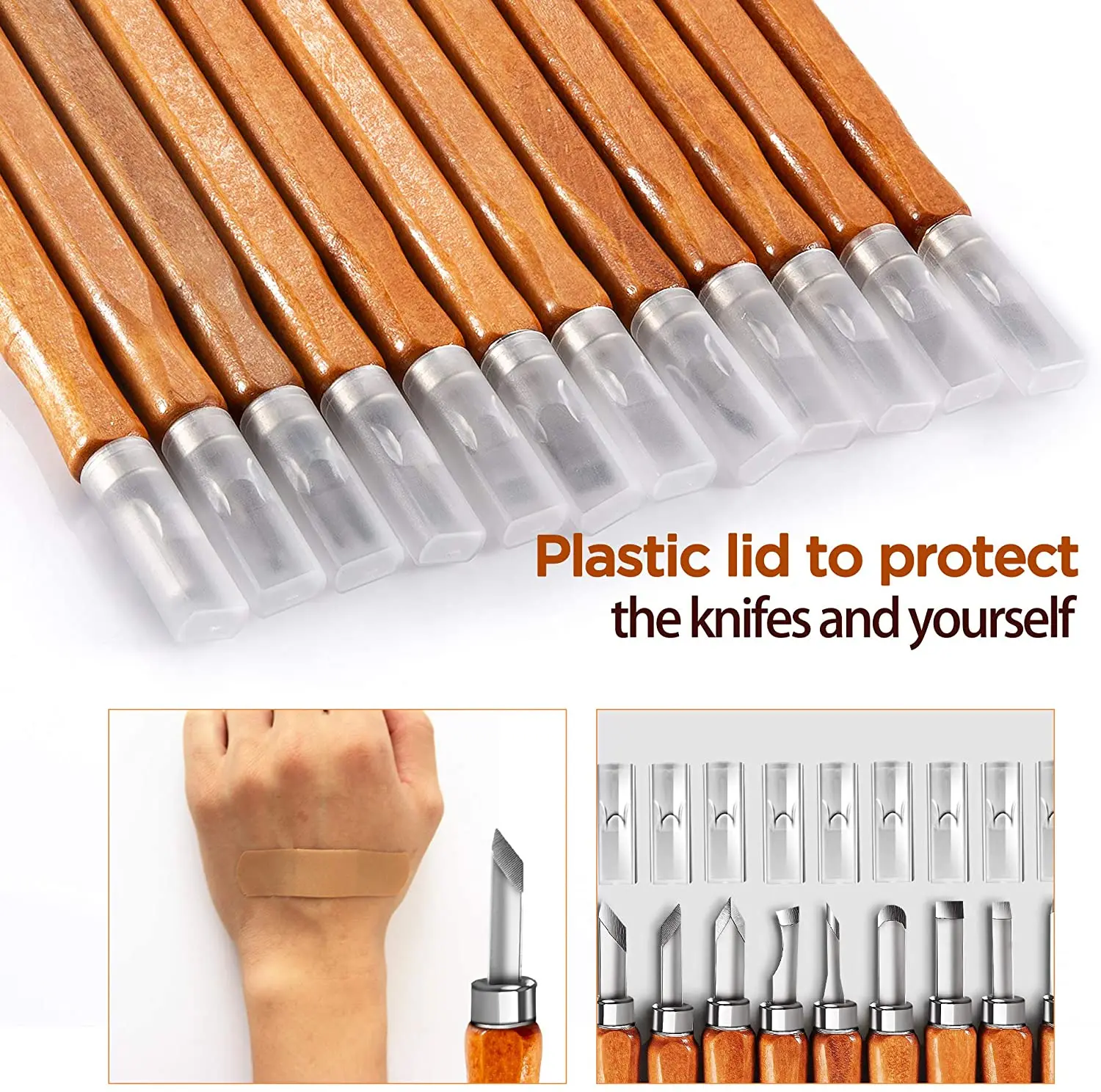 Vibratite Wood Carving Knives Kit,12 Set Carbon Steel Knife Kit For