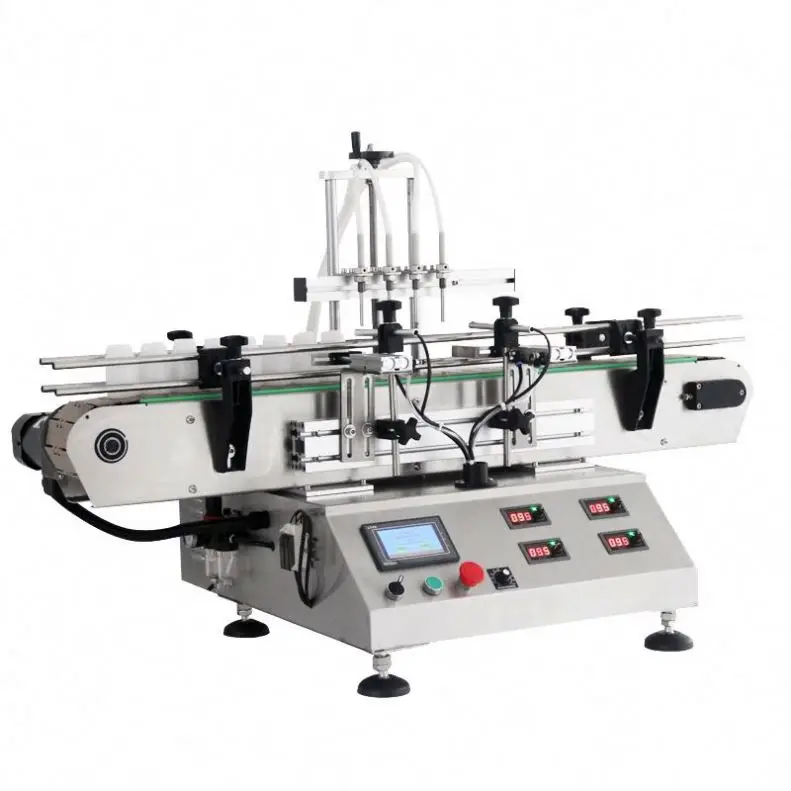 TEBAK Desktop Automatic 4 - Diving Heads Peristaltic Pump Filling Machine for Liquid Bottle Water Essential Oil Perfume Can