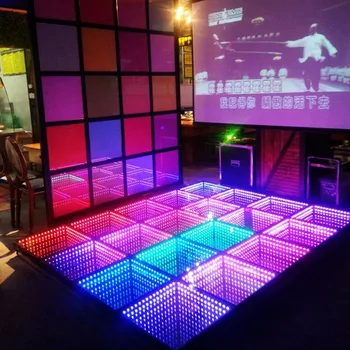 Topflashstar Wireless Magnetic Dance Floor High Quality Led Dance Floor 3D Mirror Effect Party Show Stage