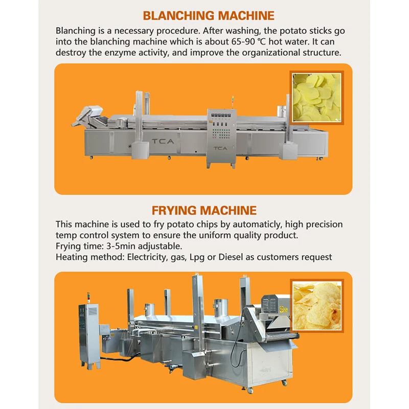 TCA Semi Automatic Snacks Sweet Crisps Making Machine Full Automatic Potato Chips Production Line Price for Sale