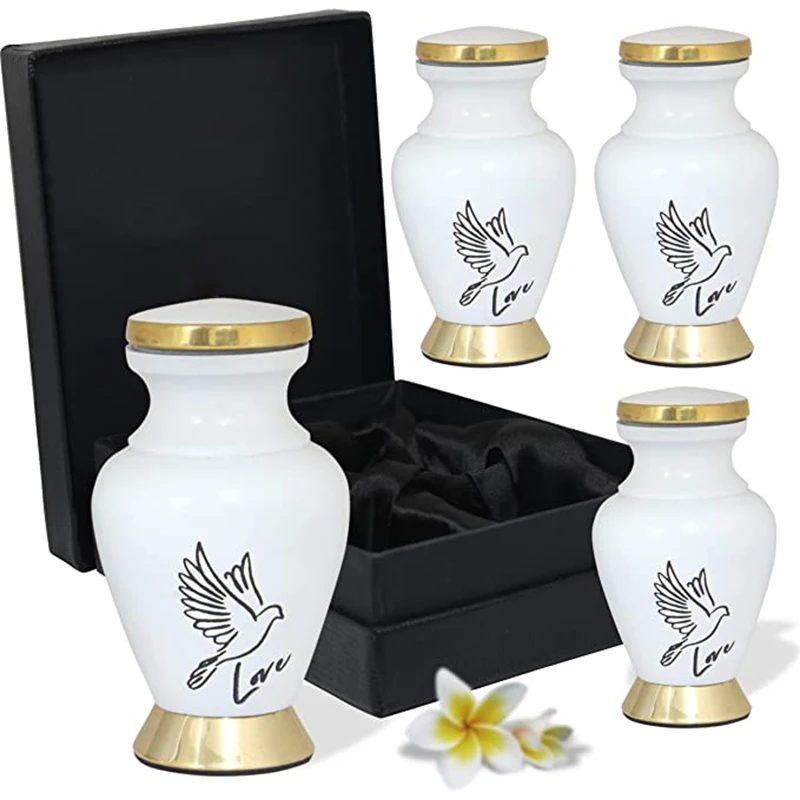 Mini White Urns Wings of Freedom Keepsake Urn for Human Ashes Honor Your Loved One with Funeral Jar - Perfect for Adults Infants