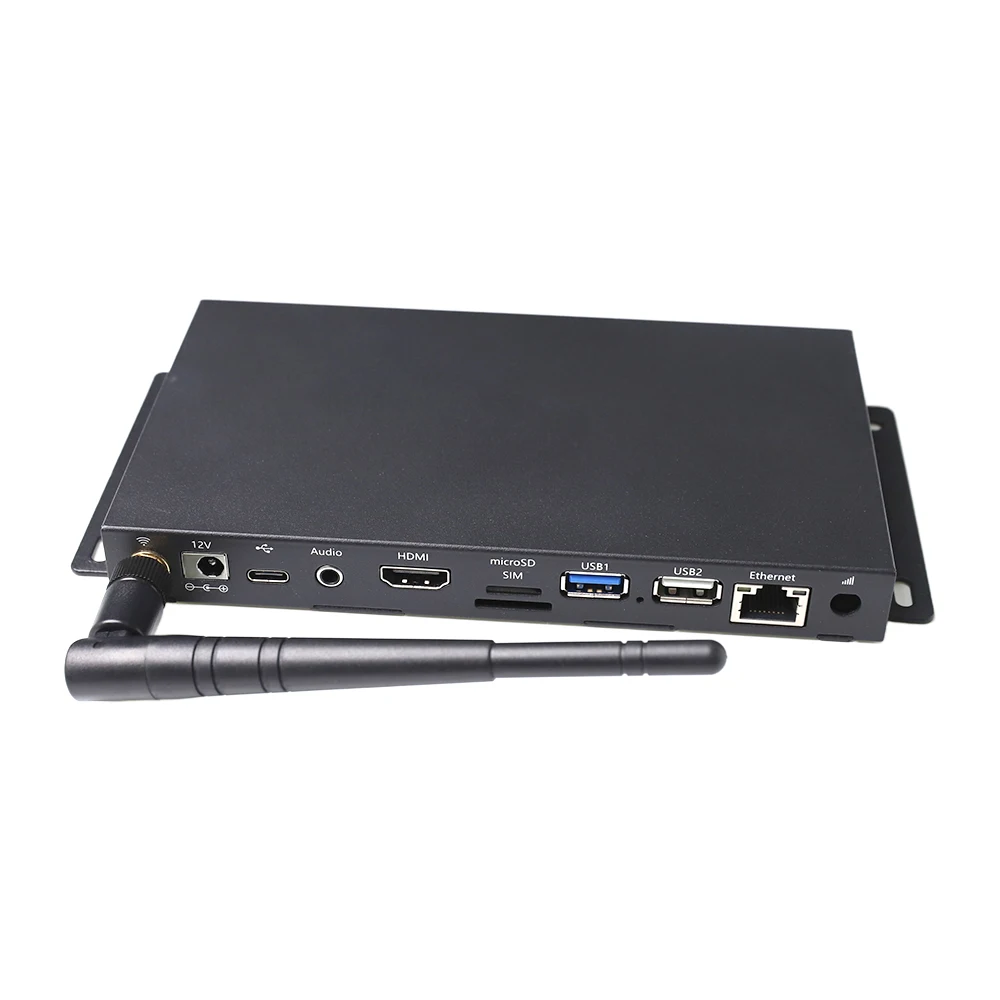 RK3328 quad-core 2+16GB wireless LAN Bluetooth network video digital media player with SIM card slot.