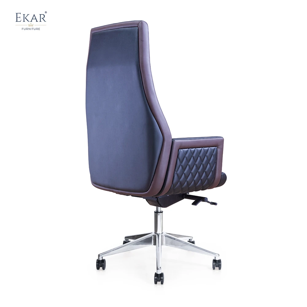 Executive Top-Grain Leather Office Chair with Padded Armrests - Premium Comfort Ergonomic Design factory