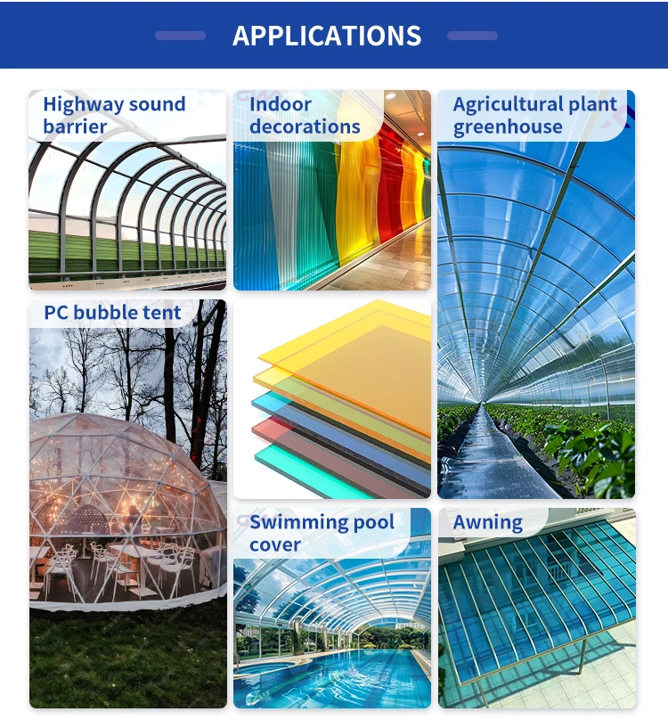 Clear Solid Polycarbonate Sun Sheet Clear Solid Polycarbonate Sun Sheet