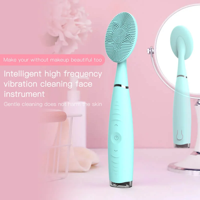 PSB adjustable speed electric vibrating exfoliator facial silicone sonic face cleansing brush scrubber
