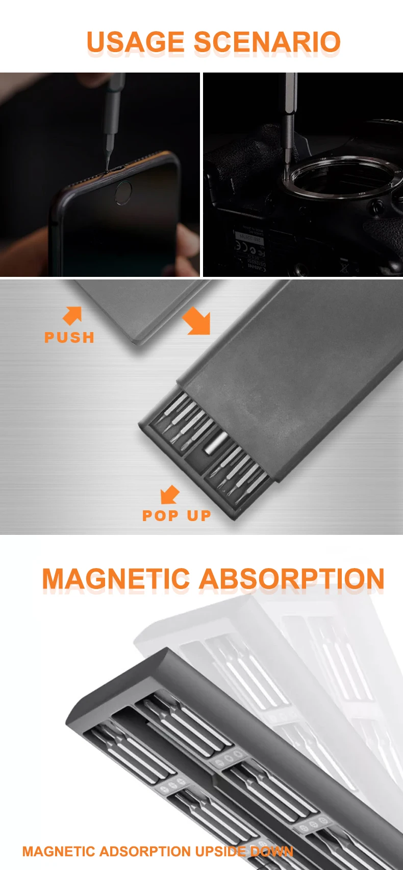 Jeu De 2 Tournevis Longs 12" (30cm) à Bout Magnétique - Plat Et Phillips, Acier Chrome Vanadium