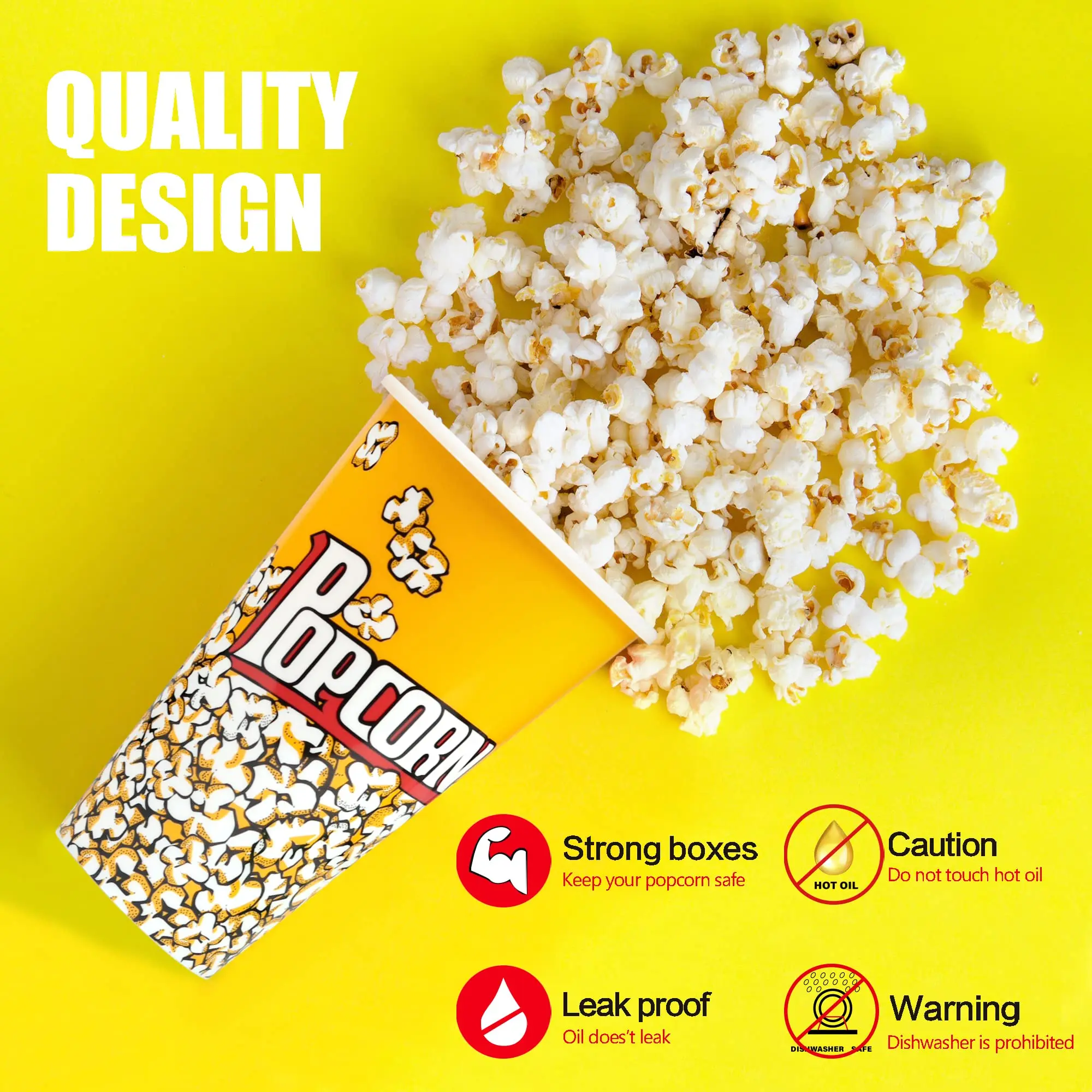 Custom Wholesale Retro Style Popcorn Boxes Plastic Popcorn Containers ...