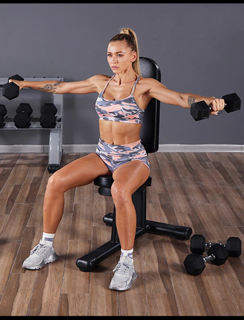 Commercial Bodybuilding Fixed Right Angle Push Shoulder Chair Dumbbell Weight Bench