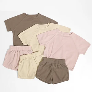 Latest Designs Embroidery Kids Clothing Sport Set Short Sleeves Tween Girl Casual Wear Organic Kids Clothing Set