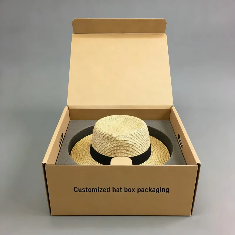 Högkvalitativ återvinningsbar lyxförpackning i engros, slitstark och biologiskt nedbrytbar papperslåda för topphatt, ullmössa och baseballmössa