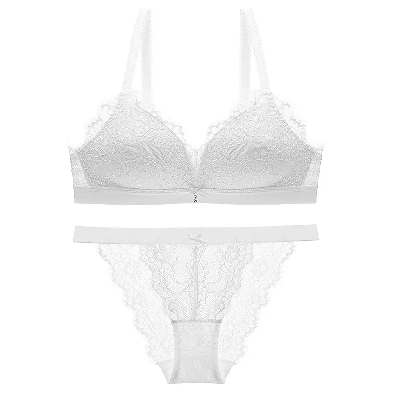 French Sexy Thin Wire Free Push up Bra Beautiful Back Triangle Cup  Underwear Two-Piece Ladies Sexy Panty and Bra Sets - China Bar Cups and  Sponge Mattress price