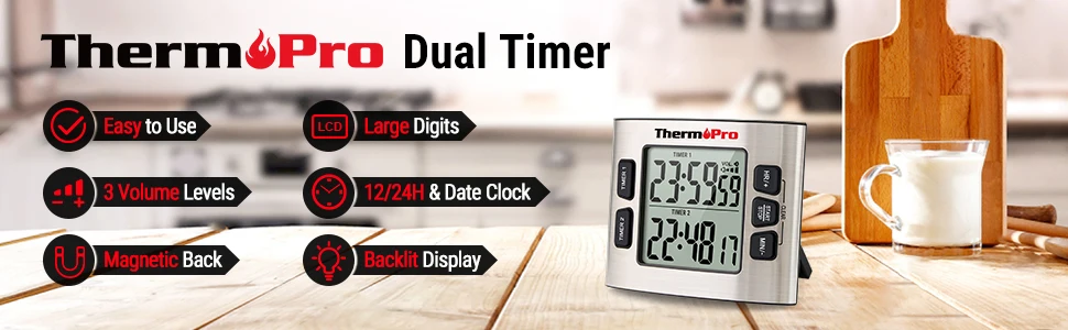 ThermoPro TM02 Dual Digital Kitchen Timer Setup Video 