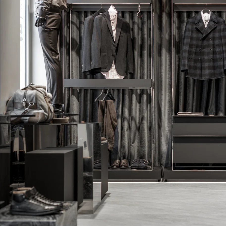 Wholesale Commercial Retail Store Design Metal Men's Clothing Display Racks for Shop Interior Design
