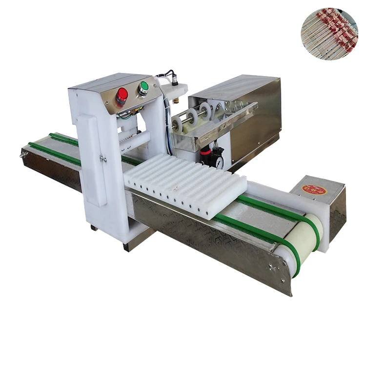 Commercial Wearing Machine To String Sausage Satay Kebab Meat Automatic Stainless Steel Snack Food Bbq Maker