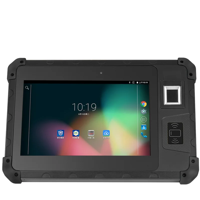 Industrial Level Android 8 Inch Touch Screen Handheld 4G Wifi Bluetooth Fingerprint UHF Reader Rugged Tablet Support Nova Module