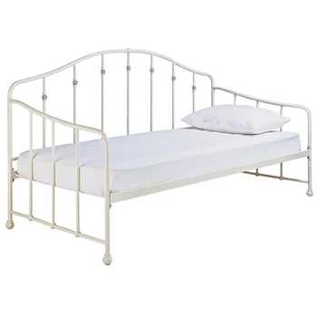 Modern White Twin size Metal Framed Daybed Girls Single Bed Frame