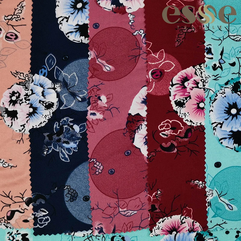 ESSE TEXTILE 75D DTY 2 сторона кисти печати спандекс ткань для платья tela dbp полиэстер