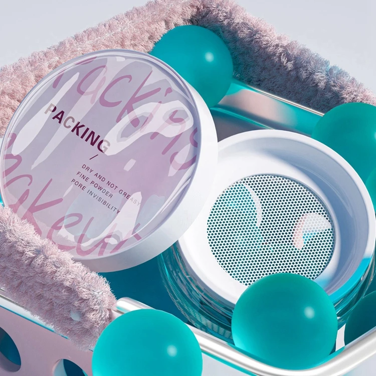 PC7043 ECO Custom Label Portable Luxury Cosmetic Empty Plastic Body Loose Powder Container,portable Loose Powder Containers