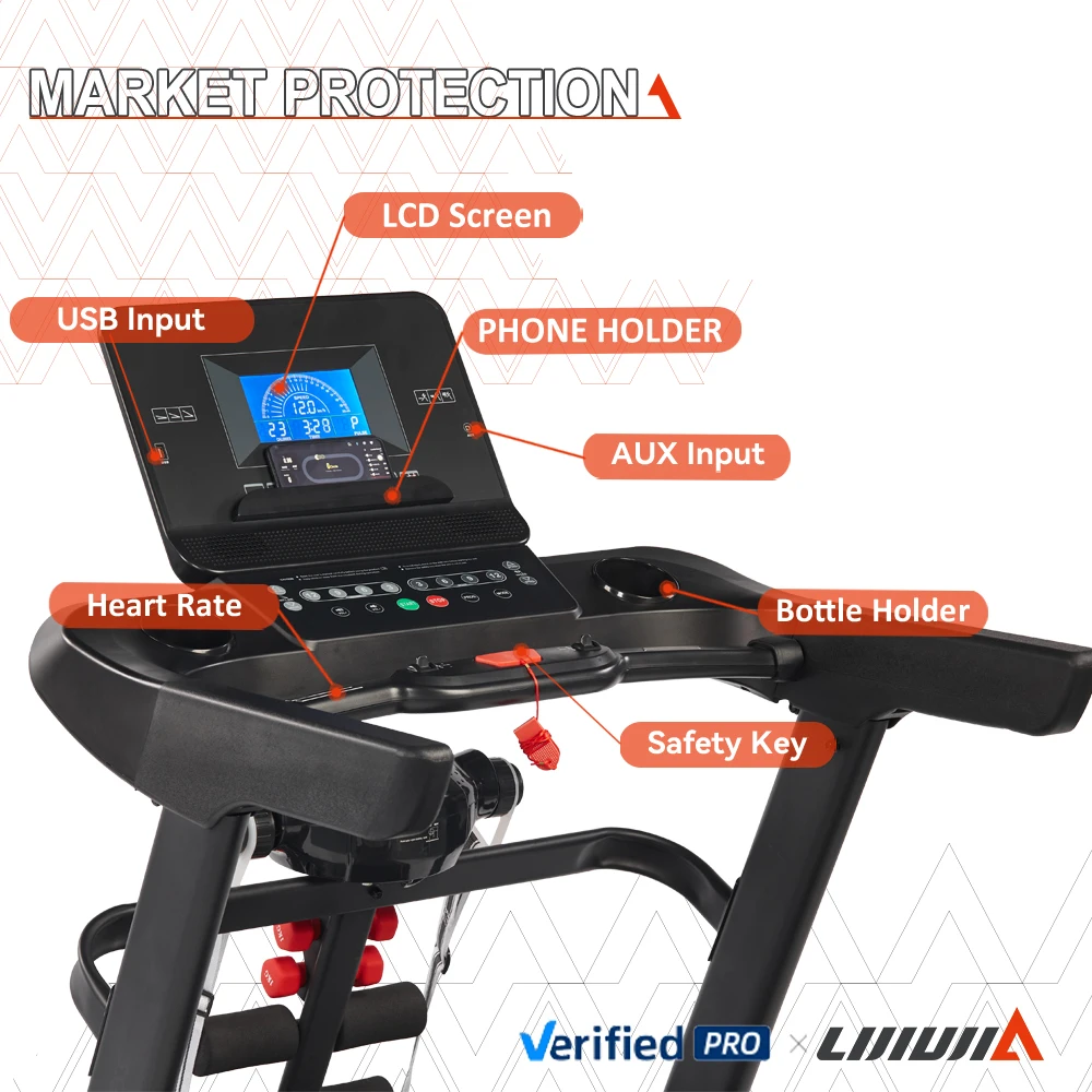 Multi-function Running Machine Hot Sell Fitness Equipment Body Building Electric Life Power Comercial Treadmill