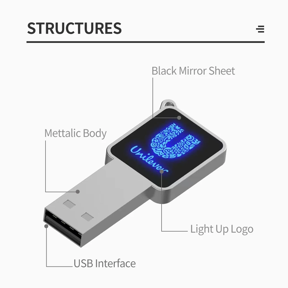 Custom Engraving LED Light-Up Logo USB Memory Stick Pen drive (U46)