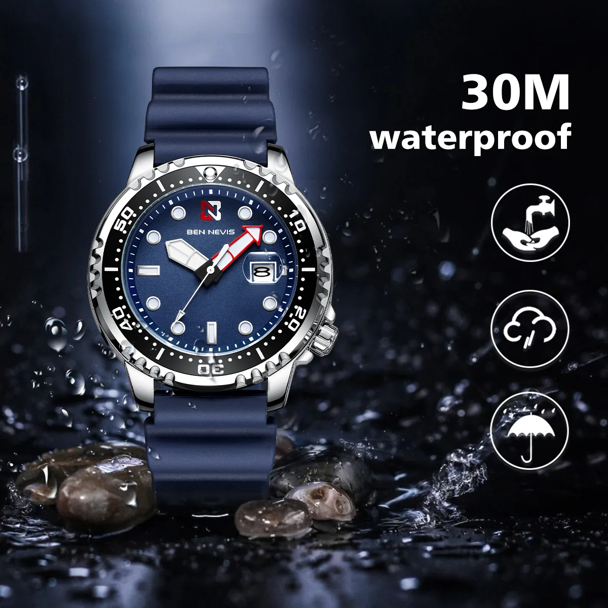 BEN NEVIS Orologio Militare Uomo Analogico-digitale, Sportivo, Con Cronometro E Retroilluminazione LED